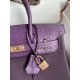 Hermes Touch Birkin 30 Bag in Raisin Clemence and Matte Alligator Leather