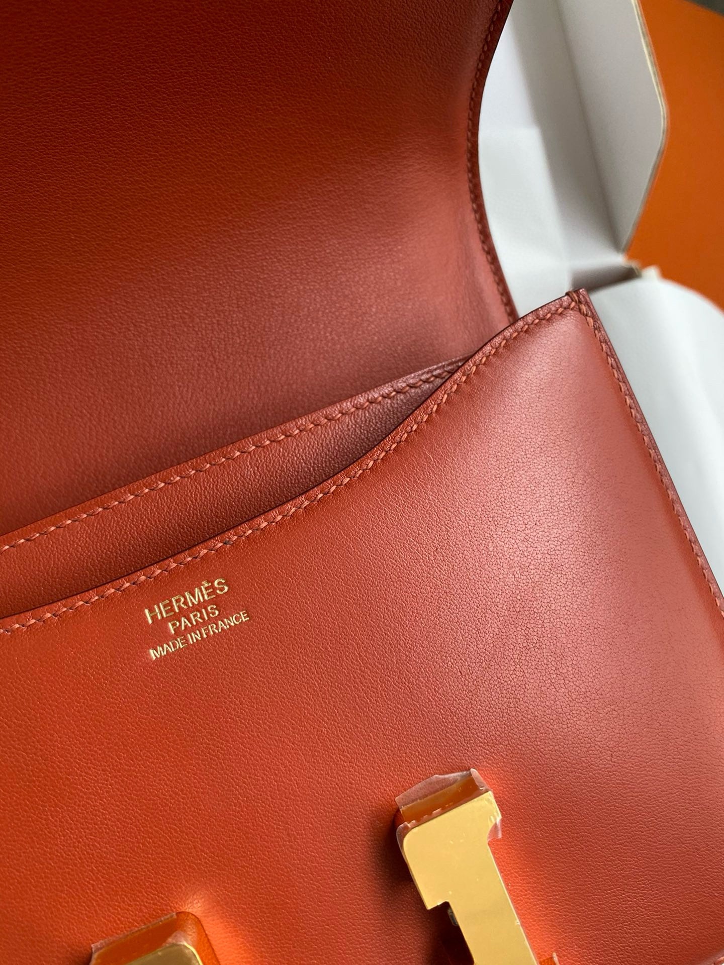 Hermes Constance 18 Handmade Bag In Sienna Swift Calfskin