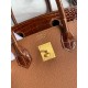 Hermes Touch Birkin 30 Bag In Gold Clemence and Shiny Niloticus Crocodile Skin