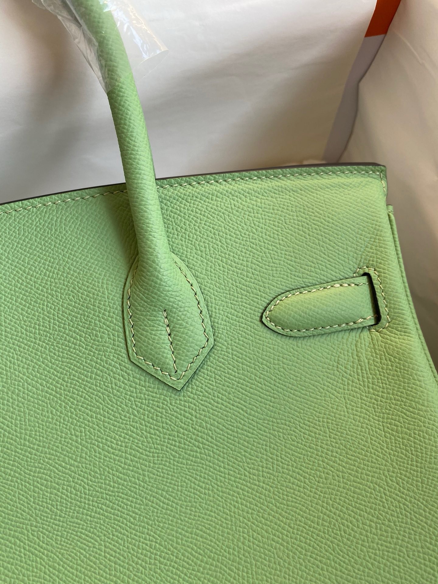 Hermes Birkin 30 Retourne Handmade Bag In Vert Cypres Epsom Calfskin