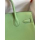 Hermes Birkin 30 Retourne Handmade Bag In Vert Cypres Epsom Calfskin