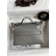 Hermes 24/24 Mini 21 Handmade Bag in Gris Meyer Evercolor Leather