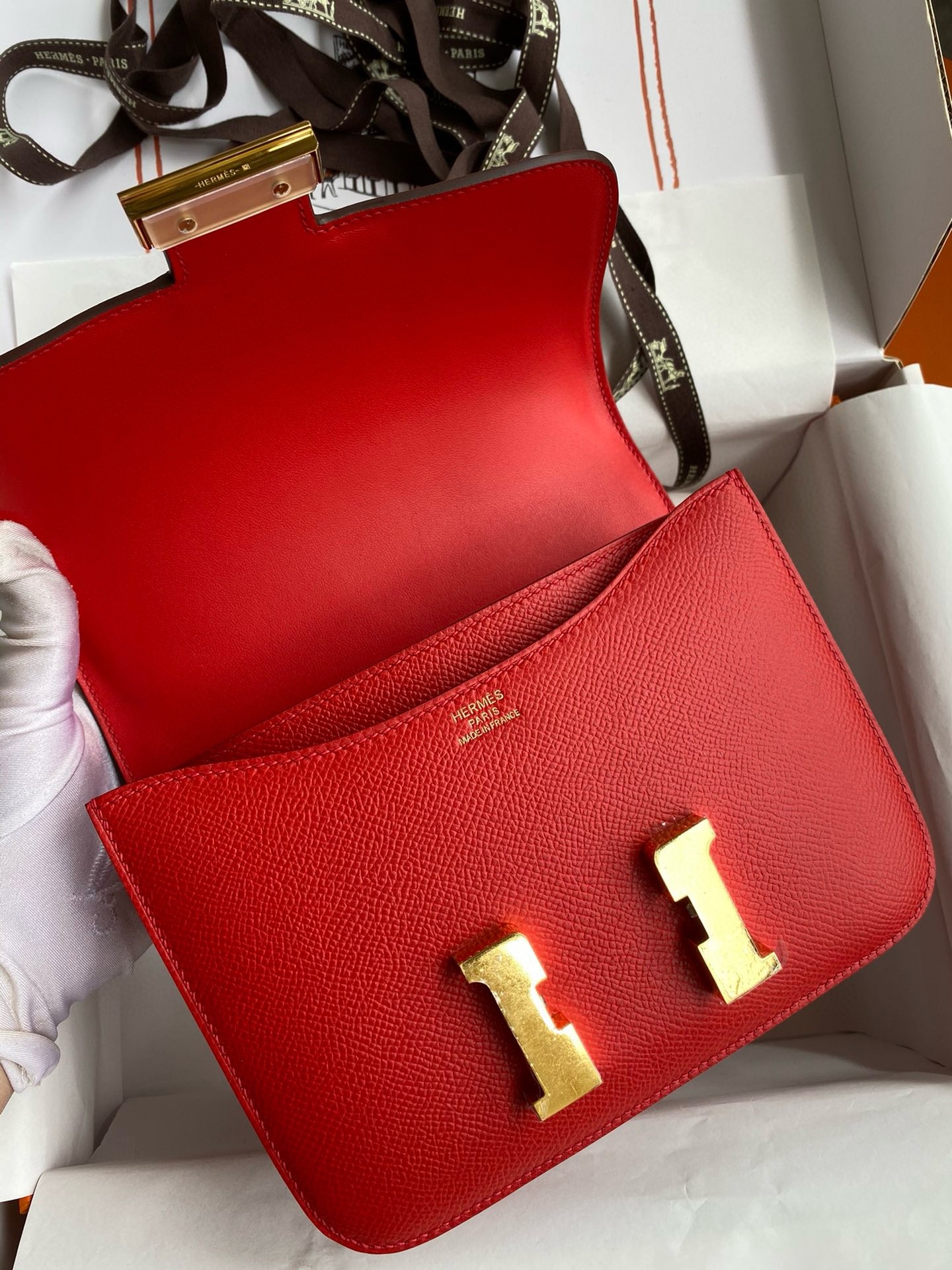 Hermes Constance 18 Handmade Bag In Rouge Coeur Epsom Calfski