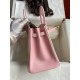 Hermes HSS Birkin 25 Bicolor Bag in Craie and Pink Chevre Mysore Leather