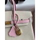 Hermes HSS Birkin 25 Bicolor Bag in Craie and Pink Chevre Mysore Leather