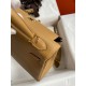 Hermes Kelly Retourne 25 Handmade Bag In Biscuit Clemence Leather