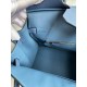 Hermes Birkin 30 Retourne Handmade Bag in Blue Agate Epsom Calfskin