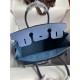 Hermes Birkin 30 Retourne Handmade Bag in Blue Agate Epsom Calfskin