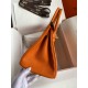 Hermes Birkin 35 Retourne Handmade Bag in Orange Clemence Leather