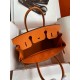 Hermes Birkin 35 Retourne Handmade Bag in Orange Clemence Leather