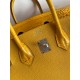 Hermes Touch Birkin 30 Bag In Yellow Clemence and Shiny Niloticus Crocodile Skin