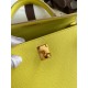 Hermes Kelly Sellier 28 Handmade Bag In Lime Epsom Calfskin