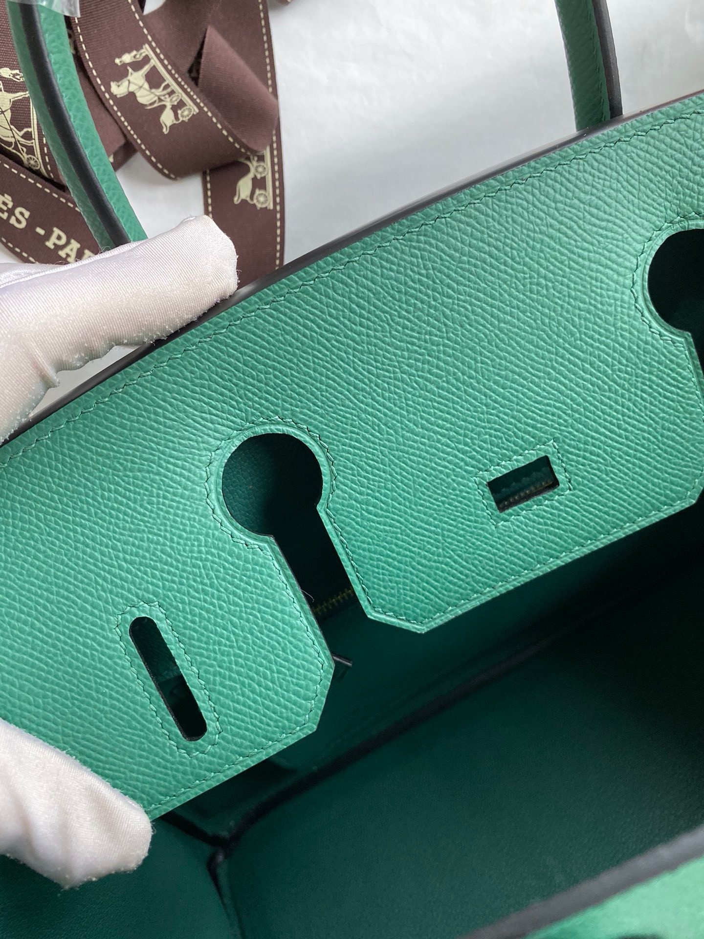 Hermes Birkin 30 Retourne Handmade Bag In Malachite Epsom Calfskin