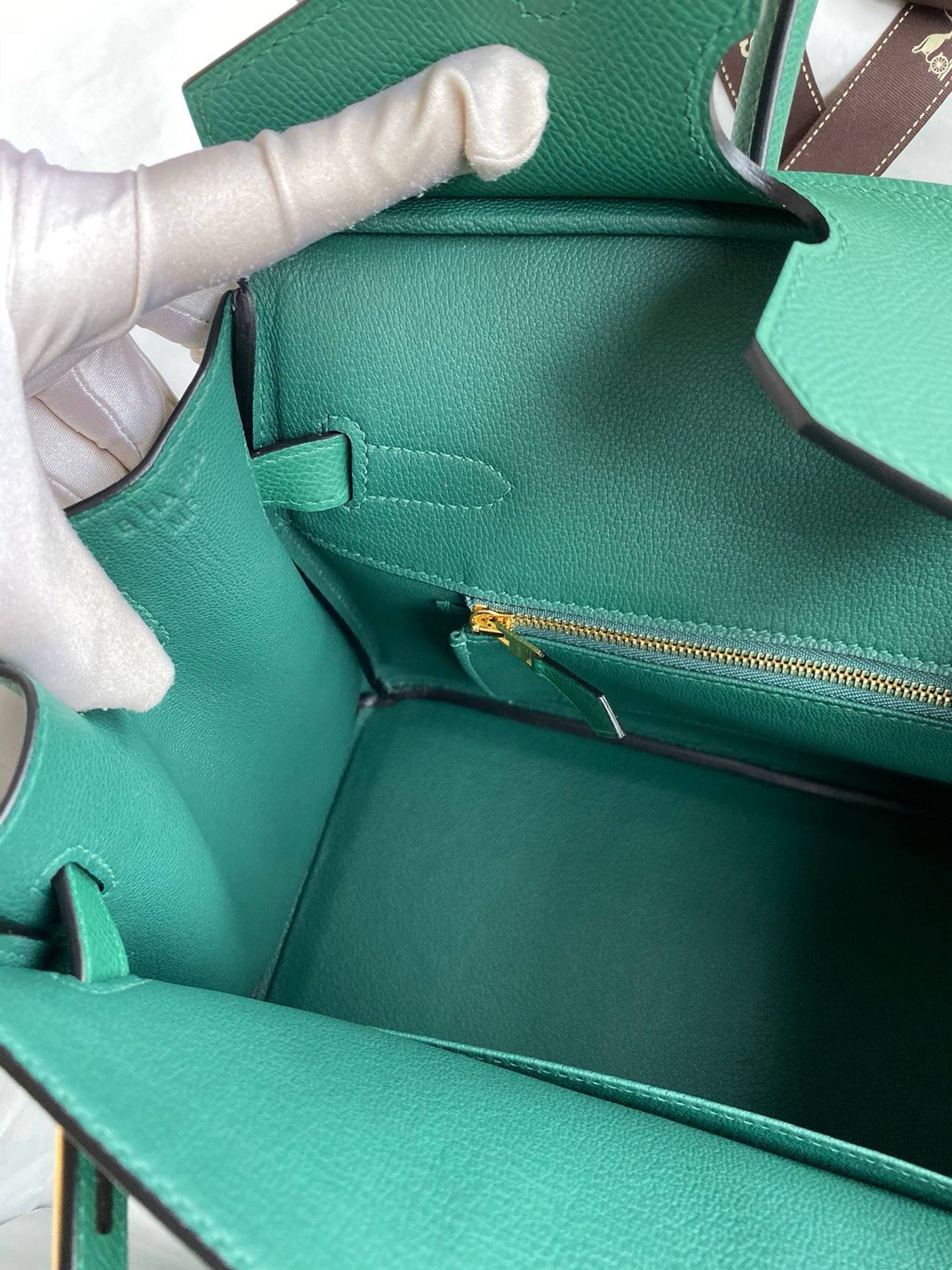 Hermes Birkin 30 Retourne Handmade Bag In Malachite Epsom Calfskin