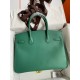 Hermes Birkin 30 Retourne Handmade Bag In Malachite Epsom Calfskin