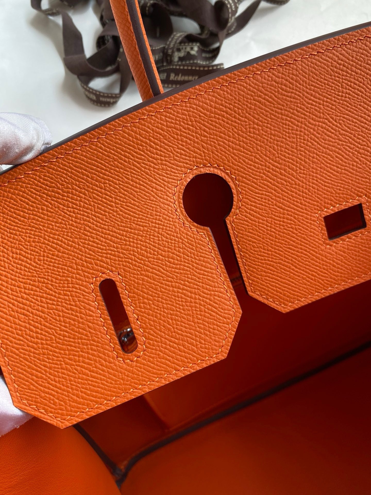 Hermes Birkin 35 Retourne Handmade Bag in Orange Epsom Calfskin