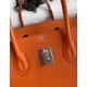 Hermes Birkin 35 Retourne Handmade Bag in Orange Epsom Calfskin