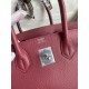 Hermes Birkin 30 Retourne Handmade Bag In Ruby Epsom Calfskin