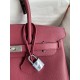 Hermes Birkin 30 Retourne Handmade Bag In Ruby Epsom Calfskin