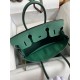 Hermes Birkin 35 Retourne Handmade Bag in Malachite Clemence Leather