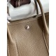 Hermes Garden Party 30 Handmade Bag in Taupe Clemence Leather