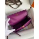 Hermes Kelly Pochette Handmade Bag In Anemone Swift Calfskin