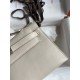 Hermes Kelly Pochette Handmade Bag In Craie Swift Calfskin