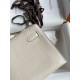 Hermes Kelly Pochette Handmade Bag In Craie Swift Calfskin