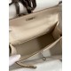 Hermes Kelly Pochette Handmade Bag In Craie Swift Calfskin