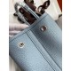 Hermes Garden Party 30 Handmade Bag in Blue Lin Clemence Leather