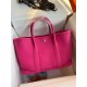 Hermes Garden Party 30 Handmade Bag in Rose Red Clemence Leather