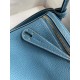 Hermes Lindy 26 Handmade Bag In Blue Jean Clemence Leather