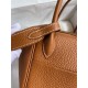 Hermes Lindy 26 Handmade Bag In Gold Clemence Leather