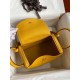 Hermes Lindy 26 Handmade Bag In Jaune Ambre Clemence Leather