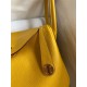 Hermes Lindy 26 Handmade Bag In Jaune Ambre Clemence Leather