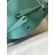 Hermes Lindy 26 Handmade Bag In Malachite Clemence Leather