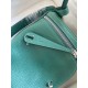 Hermes Lindy 26 Handmade Bag In Malachite Clemence Leather