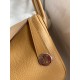 Hermes Lindy 26 Handmade Bag In Biscuit Clemence Leather