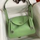 Hermes Lindy 26 Handmade Bag In Vert Cypres Swift Calfskin