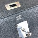 Hermes Kelly Messenger Bag in Black Clemence Leather