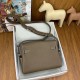 Hermes Kelly Messenger Bag in Taupe Clemence Leather