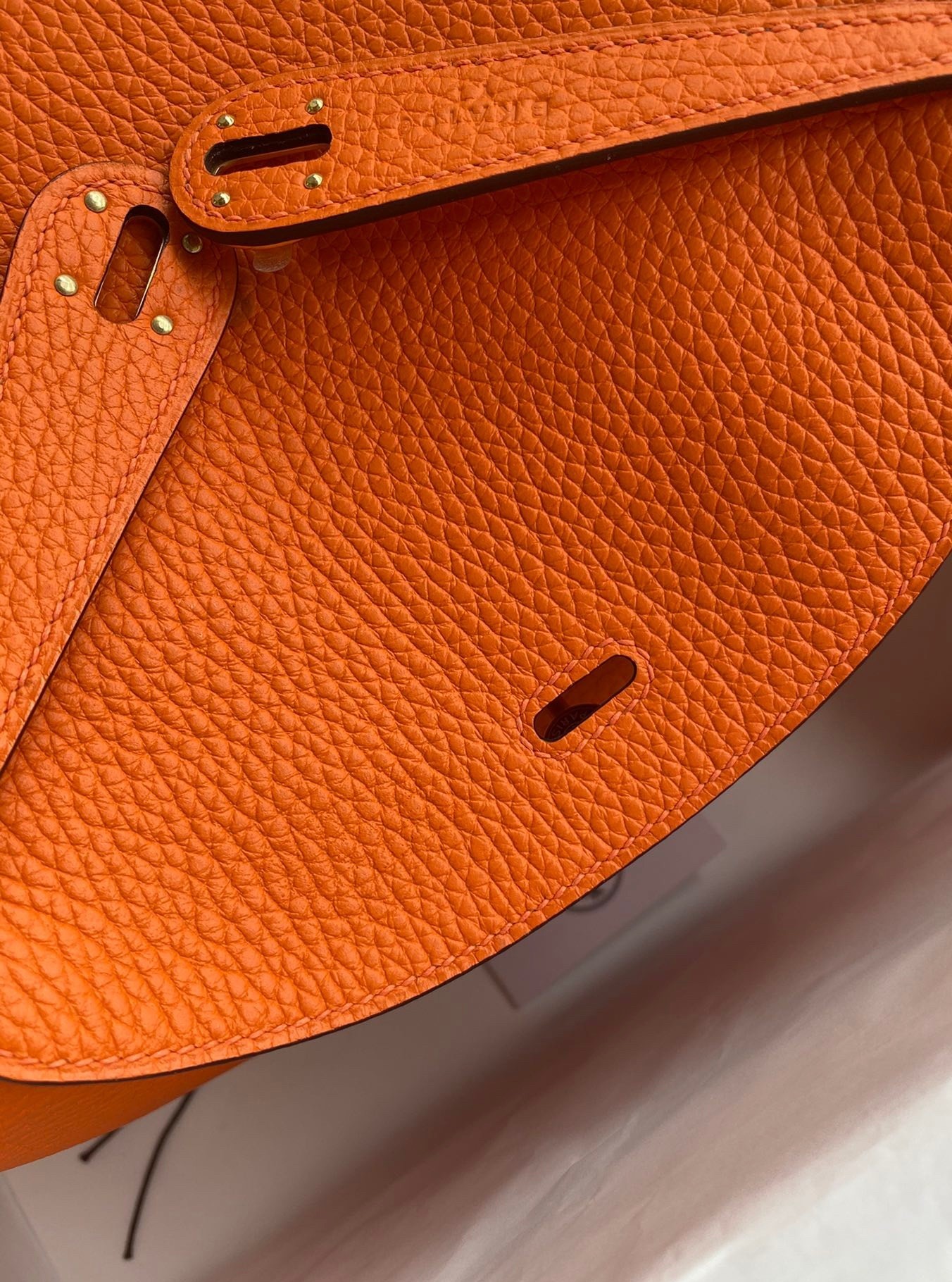 Hermes Lindy 26 Handmade Bag In Orange Clemence Leather