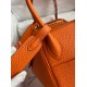 Hermes Lindy 26 Handmade Bag In Orange Clemence Leather