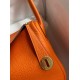 Hermes Lindy 26 Handmade Bag In Orange Clemence Leather