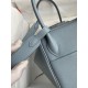 Hermes Lindy 26 Handmade Bag In Blue Lin Evercolor Leather