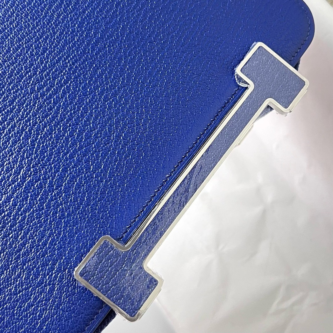 Hermes Geta Handmade Bag In Blue Electric Chevre Mysore Leather