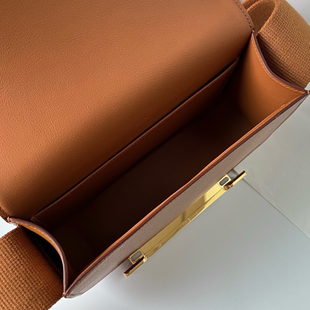 Hermes Geta Handmade Bag In Caramel Chevre Mysore Leather