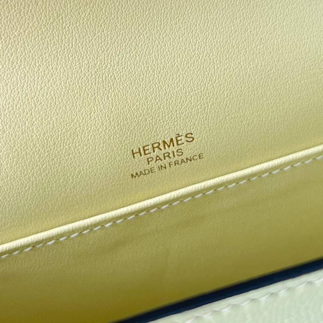 Hermes Geta Handmade Bag In Jaune Bourgeon Chevre Mysore Leather