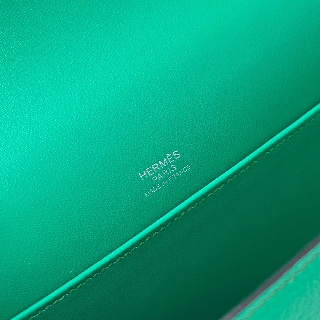 Hermes Geta Handmade Bag In Menthe Chevre Mysore Leather