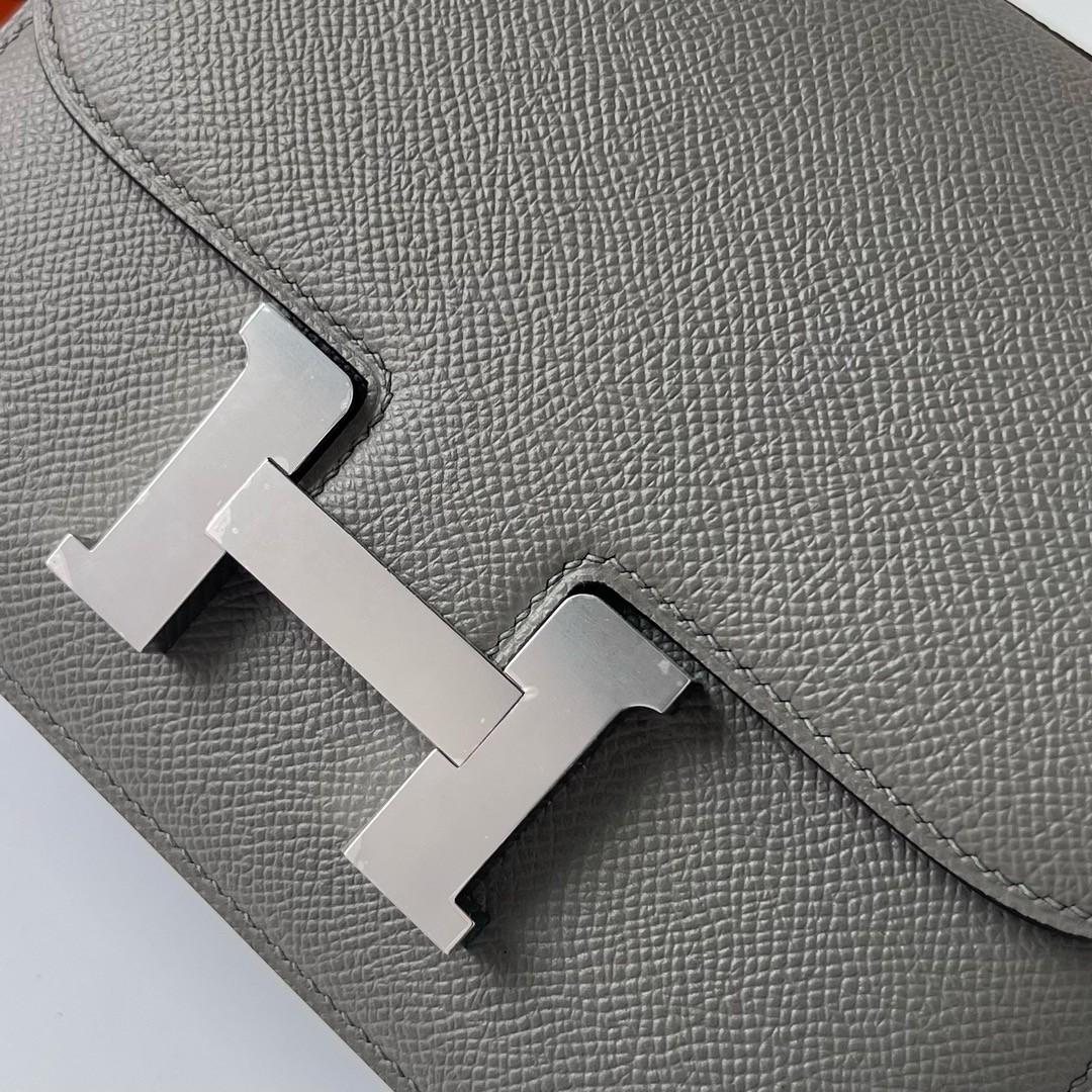 Hermes Constance 18 Handmade Bag In Gris Meyer Epsom Calfskin